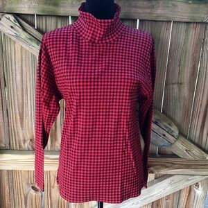 Susan Bristol Red and Black Plaid Long Sleeve Top
